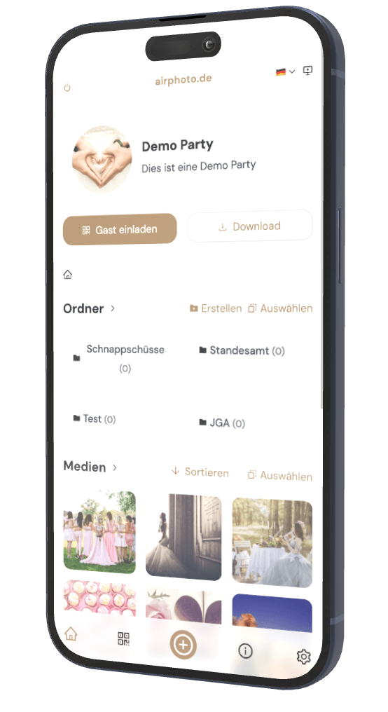 airphoto Demo auf Smartphone
